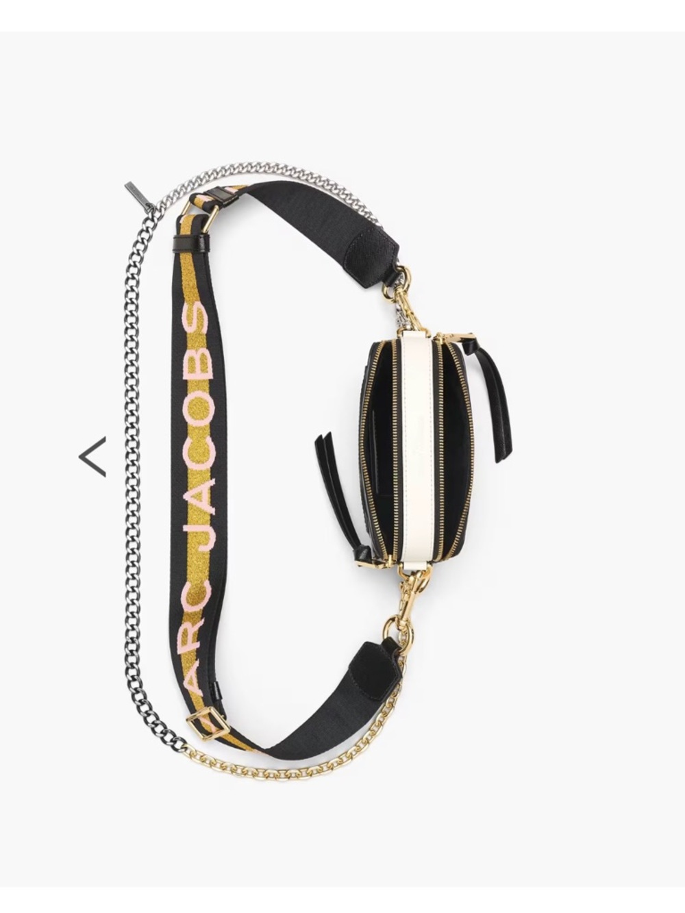 Marc Jacobs Black Leather snapshot Crossbody Camera Bag with Pink Logo Strap - Picture 3 of 11